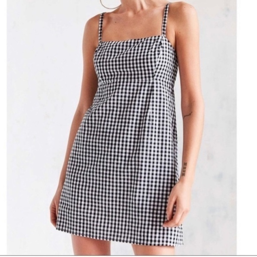 Urban Outfitters Cooperative gingham mini dress, spaghetti straps, sz 10